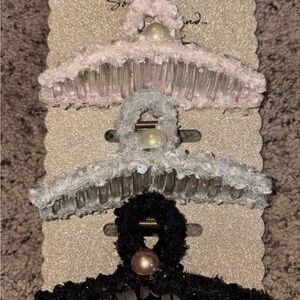 Elegant Hair Clips Set - Pink, Gray, and Black